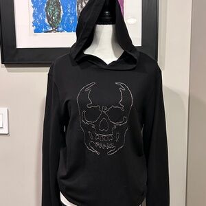 John Varvatos - Skull embroidered in chain hoodie